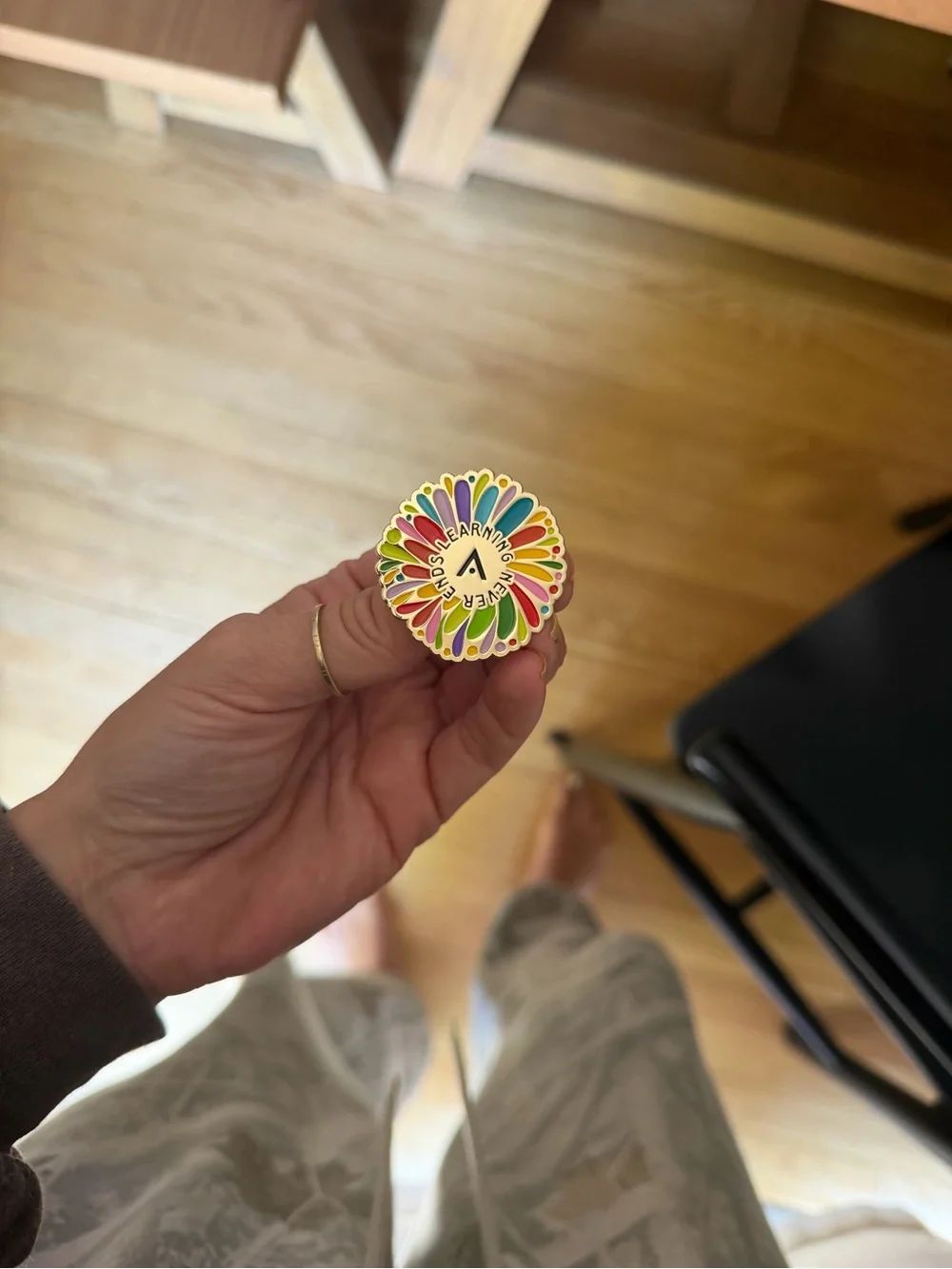 AVEDA Multicolor Floral Enamel Pin - Picture 1 of 2
